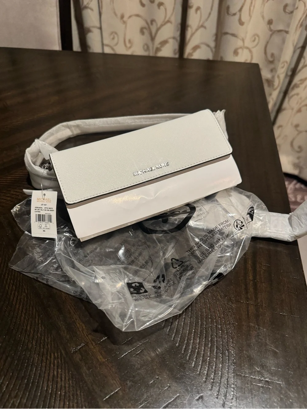 MICHAEL KORS Optic White Crossbody Wallet Bag